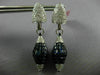 EXTRA LARGE 27.25CT DIAMOND & SAPPHIRE 18KT WHITE GOLD CLIP ON HANGING EARRINGS
