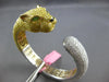LARGE 27.09CT MULTI COLOR DIAMOND & AAA EMERALD 18KT 2 TONE GOLD BANGLE BRACELET