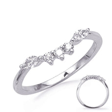 .28CT ROUND DIAMOND 14KT WHITE GOLD 3D 5 STONE V SHAPED WEDDING ANNIVERSARY RING