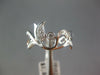 ESTATE .21CT DIAMOND 18KT WHITE GOLD 3D FLOWER TULIP FILIGREE FUN RING