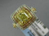 LARGE 2.05CT WHITE PINK & FANCY YELLOW DIAMOND 18K 2TONE GOLD 3D ENGAGEMENT RING