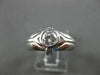 ESTATE WIDE .45CT SOLITAIRE DIAMOND 14KT WHITE GOLD BEZEL ENGAGEMENT RING #5938