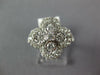 ESTATE LARGE 1.01CT DIAMOND 18KT WHITE GOLD 3D FOUR LEAF CLOVER LOVE RING