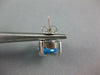 LARGE 11.31CT DIAMOND & AAA BLUE TOPAZ 14KT WHITE GOLD OVAL X LOVE STUD EARRINGS