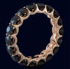 ESTATE 5.27CT BLACK DIAMOND 14KT ROSE GOLD SHARED PRONG WEDDING ANNIVERSARY RING