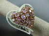 GIA EXTRA LARGE 4.42CT WHITE & PINK DIAMOND 18K ROSE GOLD DOUBLE HEART LOVE RING