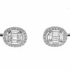 ESTATE .49CT DIAMOND 18K WHITE GOLD 3D ROUND & BAGUETTE FLEXIBLE BANGLE BRACELET
