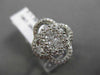 ESTATE LARGE 1.08CT DIAMOND 18KT WHITE GOLD 3D CLUSTER FLORAL FUN COCKTAIL RING