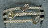 .72CT WHITE & MOCHA ROSE CUT DIAMOND 18KT 2 TONE GOLD MULTI SHAPE 3 ROW FUN RING