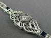 ANTIQUE 1.22CT DIAMOND & AAA SAPPHIRE 14K WHITE GOLD 3D FILIGREE BRACELET #21631
