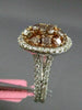 ESTATE LARGE 2.91CT MULTI COLOR DIAMOND 18KT 2 TONE GOLD MULTI SHAPE ROUND RING