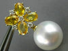 LARGE 5.36CT DIAMOND & SOUTH SEA PEARL YELLOW SAPPHIRE 18KT YELLOW GOLD EARRINGS