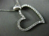 ESTATE LARGE .97CT DIAMOND 14KT WHITE GOLD FLOATING OPEN HEART PENDANT #19949