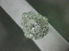 ESTATE LARGE 3.11CT DIAMOND 14K WHITE GOLD CLASSIC HALO FILIGREE ENGAGEMENT RING