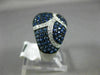 ESTATE WIDE 2.43CT DIAMOND & AAA SAPPHIRE 14K WHITE GOLD MULTI ROW PAVE FUN RING