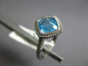 ESTATE 1.62CT DIAMOND & AAA BLUE TOPAZ 14KT WHITE GOLD GEOMETRICAL FILIGREE RING