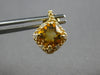 2.25CT DIAMOND & AAA CITRINE 14KT YELLOW GOLD CUSHION & ROUND HANGING EARRINGS