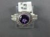 1.01CT DIAMOND & AAA AMETHYST 14KT WHITE GOLD 3D HALO MILGRAIN FRIENDSHIP RING