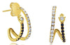 ESTATE .47CT DIAMOND & AAA SAPPHIRE 18KT YELLOW GOLD SNAKE FUN HANGING EARRINGS
