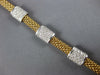 ESTATE .75CT DIAMOND 14K 2 TONE GOLD 3D SQUARE BY THE YARD MESH ITALIAN BRACELET
