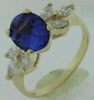 LARGE 2.85CT DIAMOND & AAA TANZANITE 14KT YELLOW GOLD 3D CLASSIC ENGAGEMENT RING