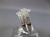 WIDE 1.78CT DIAMOND 18KT WHITE GOLD 3D MULTI ROW DOUBLE SWIRL ANNIVERSARY RING