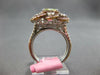 LARGE GIA 3.42CT WHITE PINK & GREEN DIAMOND 18KT 2 TONE GOLD 3D ENGAGEMENT RING