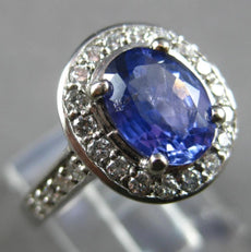 2.64CT DIAMOND & AAA TANZANITE 14KT WHITE GOLD OVAL & ROUND ENGAGEMENT RING 3046