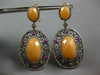 30.46CT MOCHA DIAMOND PINK SAPPHIRE & ORANGE AGATE 14K ROSE BLACK GOLD EARRINGS