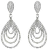 ESTATE 1.28CT DIAMOND 14K WHITE GOLD MULTI TEAR DROP CHANDELIER HANGING EARRINGS