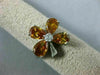 ESTATE WIDE 3.15CT WHITE & CHOCOLATE FANCY DIAMOND 14K WHITE GOLD 3D FLOWER RING