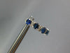 2.27CT DIAMOND AAA SAPPHIRE 14K WHITE GOLD OVAL & ROUND 4 STONE HANGING EARRINGS