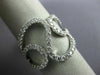 ESTATE WIDE .95CT DIAMOND 18K WHITE GOLD 3D MULTI WAVE HORSE SHOE LUCKY FUN RING