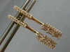 ESTATE .31CT ROUND & BAGUETTE DIAMOND 14KT ROSE GOLD ELONGATED HANGING EARRINGS