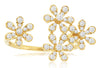 ESTATE LARGE .47CT DIAMOND 14KT YELLOW GOLD MULTI FLOWER SNOWFLAKE TENSION RING