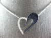 ESTATE .81CT DIAMOND & AAA SAPPHIRE 18KT WHITE GOLD OPEN HEART MULTI ROW PENDANT