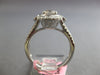1.22CT DIAMOND 18K WHITE GOLD 3D SOLITAIRE HALO FILIGREE 3 STONE ENGAGEMENT RING