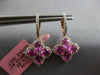 ESTATE LARGE 4.16CT DIAMOND & AAA PINK SAPPHIRE 14KT ROSE GOLD 3D OVAL & ROUND EARRINGS