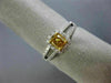 ESTATE .WIDE 89CT WHITE & FANCY YELLOW DIAMOND 18KT 2 TONE GOLD ENGAGEMENT RING