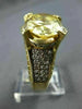 ESTATE EXTRA LARGE 8.52CT DIAMOND & AAA YELLOW TOPAZ 14KT TWO TONE GOLD FUN RING