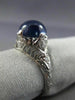 ANTIQUE 2.20CT DIAMOND & AAA CABOCHON SAPPHIRE PLATINUM 3D FILIGREE RING #25804