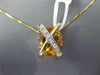ESTATE 5.88CT DIAMOND & AAA CITRINE 14KT YELLOW GOLD OVAL & ROUND X LOVE PENDANT