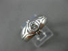 ESTATE WIDE .45CT SOLITAIRE DIAMOND 14KT WHITE GOLD BEZEL ENGAGEMENT RING #5938