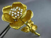 ESTATE EXTRA LARGE 1.0CT DIAMOND 18KT WHITE & YELLOW GOLD ROSE FLOWER BROOCH PIN