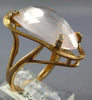 LARGE 12.42CT DIAMOND & AAA PINK QUARTZ 14KT ROSE GOLD 3D TRILLION CUT FUN RING