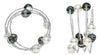 ESTATE LARGE AAA SOUTH SEA & TAHITIAN PEARL 18KT WHITE GOLD CUFF BANGLE BRACELET