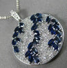 ESTATE 4.23CT DIAMOND & AAA SAPPHIRE 14KT WHITE GOLD FLOATING CIRCLE PENDANT