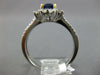ESTATE WIDE 2.21CT DIAMOND & AAA SAPPHIRE 14K WHITE GOLD CUSHION ENGAGEMENT RING