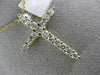 ESTATE LARGE .70CT DIAMOND 14KT YELLOW GOLD 3D CLASSIC CROSS FLOATING PENDANT