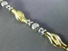 ESTATE .55CT DIAMOND 14KT WHITE YELLOW GOLD 3D CLASSIC BEZEL BRACELET #21829